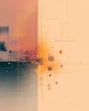 Abstract system-style background with soft geometric lines and dots, symbolizing signals, processes, and adaptation in a calm, minimalist visual language.